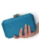 Bolso clutch turquesa de antelina con cierre joya Bolso clutch turquesa de antelina con cierre joya
