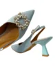 Zapato azul celeste con tacón bajo Zapato azul celeste con tacón bajo