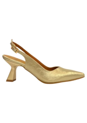 Ylma modas vestidos de fiesta, novia y comunión Zapato dorado con tacón bajo
