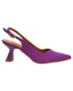 Zapato de raso morado tacón bajo Zapato de raso morado tacón bajo