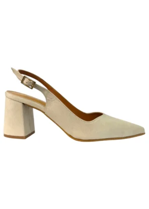 Ylma modas vestidos de fiesta, novia y comunión Zapato beige con tacón ancho bajo