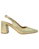 Zapato dorado con tacón ancho bajo Zapato dorado con tacón ancho bajo