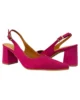 Zapato fucsia con tacón ancho bajo Zapato fucsia con tacón ancho bajo