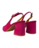 Zapato fucsia con tacón ancho bajo Zapato fucsia con tacón ancho bajo