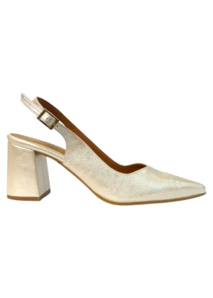 Zapato nacarado con tacón ancho bajo