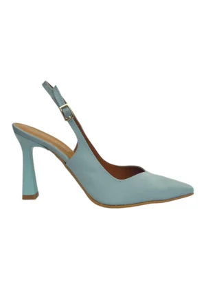 Ylma modas vestidos de fiesta, novia y comunión Zapato azul celeste con tacón alto