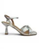 Sandalias plateadas de tiras con tacón fino Sandalias plateadas de tiras con tacón fino