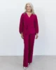 Conjunto de pantalón buganvilla y blusa corta de crepe Conjunto de pantalón buganvilla y blusa corta de crepe