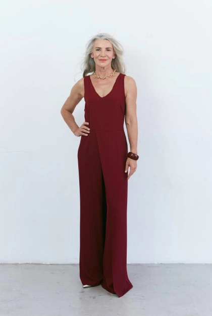 26710_2 copia Mono granate con blusa larga de gasa estampada