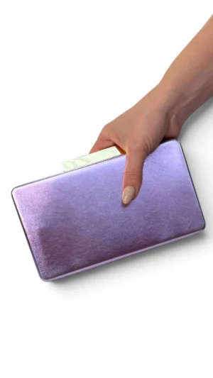 Clutch de polipiel lila metalizado