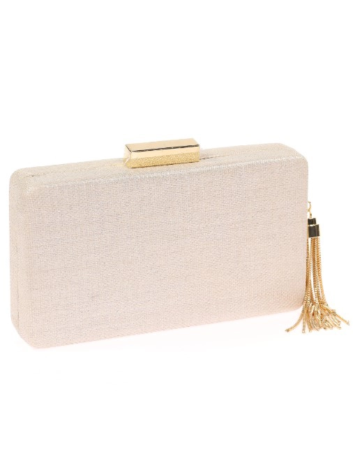 41455_3 copia Bolso clutch de rafia metalizada perlada con borla