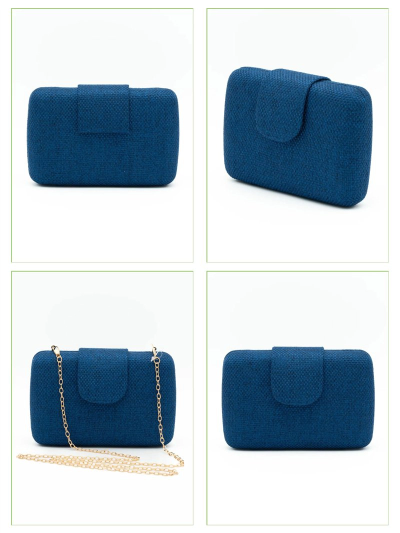 41467 (1) copia Bolso clutch azul de tejido tipo tweed