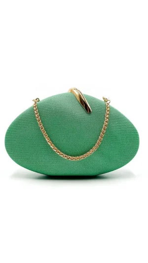 Ylma modas vestidos de fiesta, novia y comunión Bolso clutch ovalado de fiesta en verde