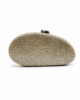 Bolso clutch ovalado de rafia metalizada acero Bolso clutch ovalado de rafia metalizada acero