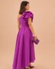 Vestido midi asimétrico con tablas buganvilla Vestido midi asimétrico con tablas buganvilla