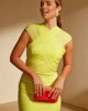 Vestido midi lima con capas de gasa cruzadas Vestido midi lima con capas de gasa cruzadas
