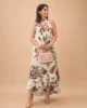 Vestido midi halter de gasa estampado Vestido midi halter de gasa estampado