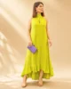 Vestido midi halter de gasa lima Vestido midi halter de gasa lima