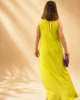 Vestido midi halter de gasa lima Vestido midi halter de gasa lima