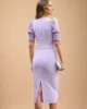 Vestido midi lila con mangas de gasa Vestido midi lila con mangas de gasa