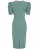 Vestido midi verde pálido y manga corta abullonada Vestido midi verde pálido y manga corta abullonada