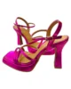 Sandalias de tacón medio con plataforma cuadrada fucsia Sandalias de tacón medio con plataforma cuadrada fucsia