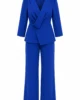 Conjunto de cuerpo cruzado azul klein con pantalón recto Conjunto de cuerpo cruzado azul klein con pantalón recto