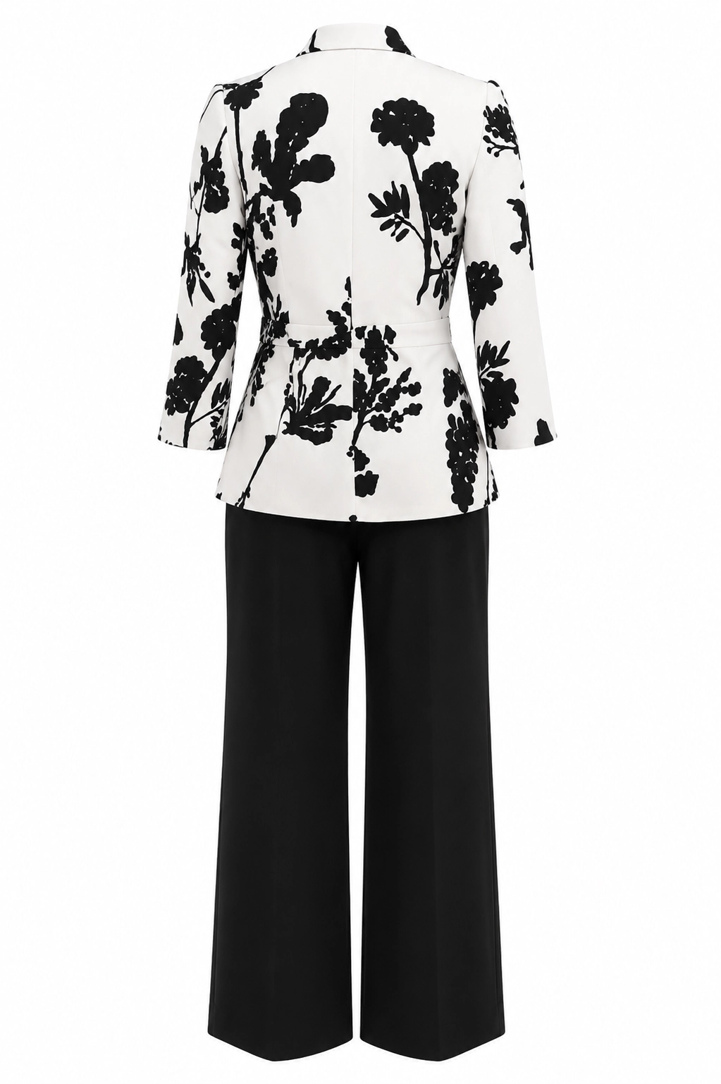 26513-negro (2) copia Conjunto de crepé estampado blanco y negro con pantalón recto