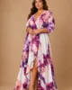 Vestido largo de invitada en gasa estampada Vestido largo de invitada en gasa estampada
