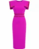 Vestido midi buganvilla con pasamanería naranja Vestido midi buganvilla con pasamanería naranja