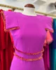 Vestido midi buganvilla con pasamanería naranja Vestido midi buganvilla con pasamanería naranja