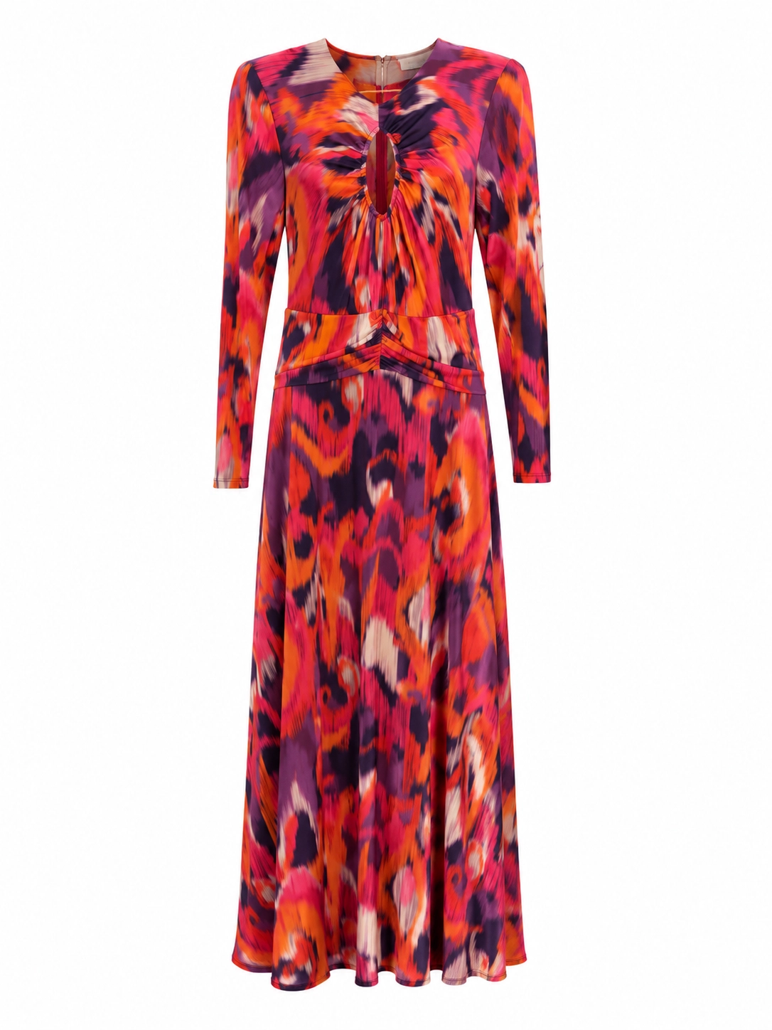 7748-1 (2) copia Vestido midi estampado de punto de seda con escote lágrima