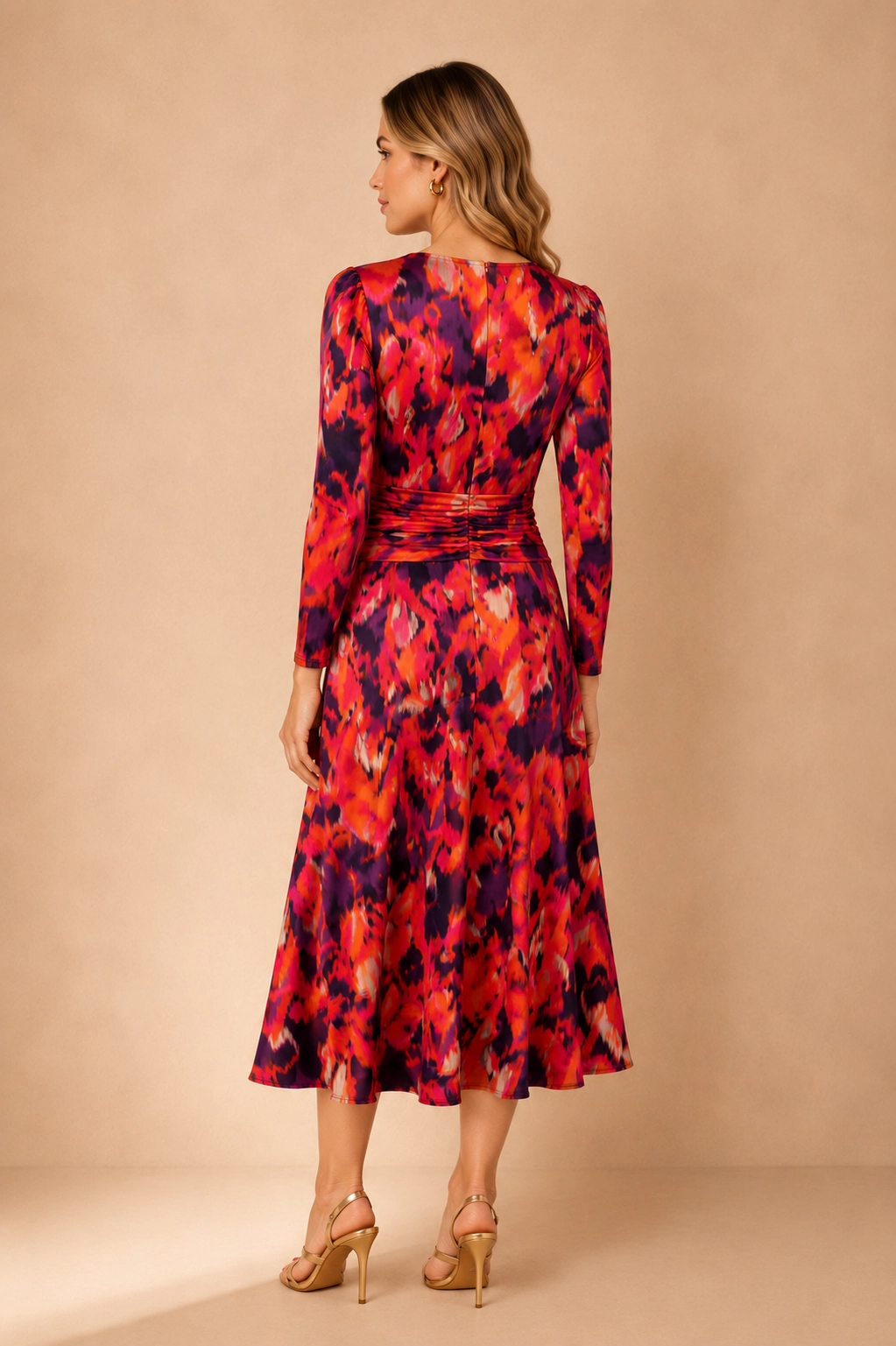 7748-1 (3) copia Vestido midi estampado de punto de seda con escote lágrima