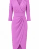 Vestido midi orquidea de crepe fluido con falda cruzada Vestido midi orquidea de crepe fluido con falda cruzada