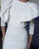 Vestido midi brocado blanco con espalda abierta Vestido midi brocado blanco con espalda abierta
