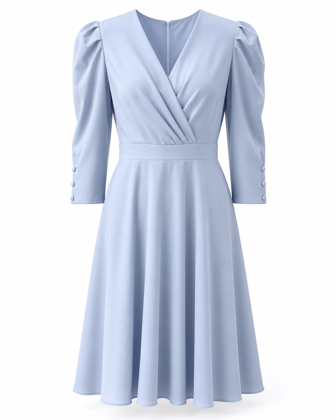L100-azul (1) copia Vestido midi de crepé azul bebé con falda de capa