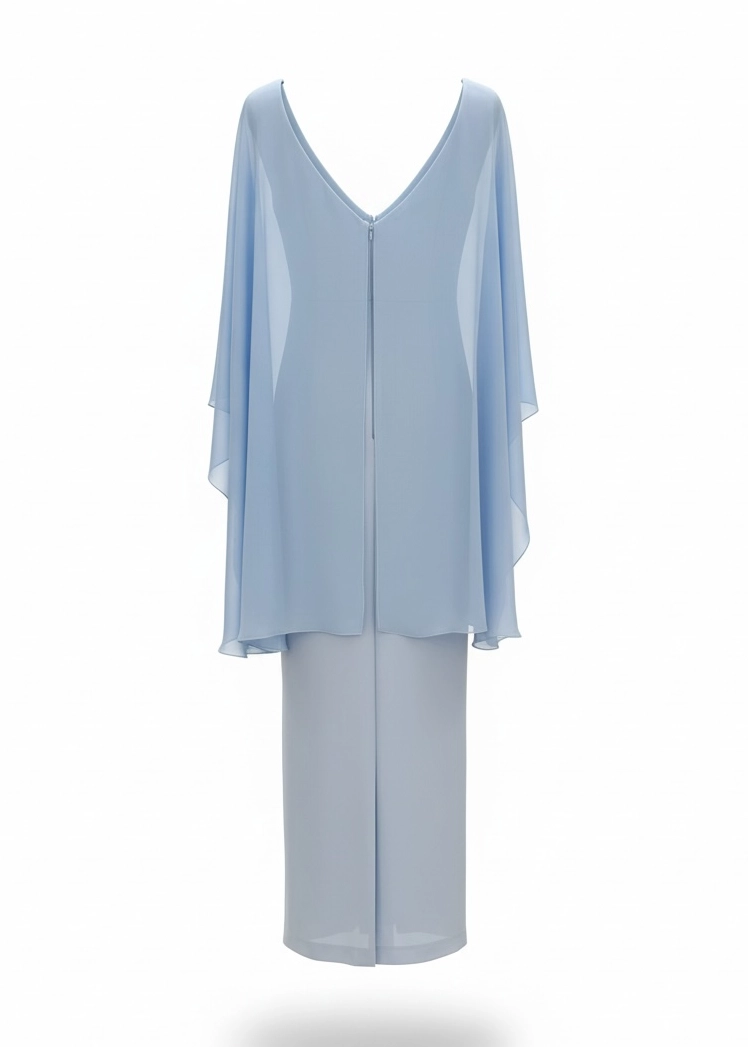 MR2673-2A copia Vestido largo azul cielo con capa de gasa y hombros bordados
