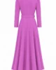 Vestido largo de crepe orquídea con cinturón y abertura Vestido largo de crepe orquídea con cinturón y abertura