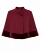 Conjunto de vestido midi con capa de terciopelo granate Conjunto de vestido midi con capa de terciopelo granate