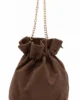 Bolso bombonera marrón chocolate de antelina Bolso bombonera marrón chocolate de antelina