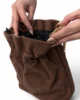 Bolso bombonera marrón chocolate de antelina Bolso bombonera marrón chocolate de antelina