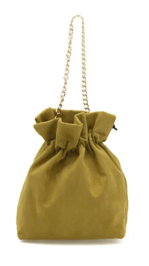 Ylma modas vestidos de fiesta, novia y comunión Bolso bombonera verde oliva de antelina