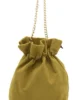 Bolso bombonera verde oliva de antelina Bolso bombonera verde oliva de antelina