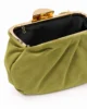 Bolso pochette verde oliva de antelina Bolso pochette verde oliva de antelina