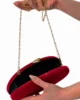 Bolso clutch granate ovalado de antelina Bolso clutch granate ovalado de antelina