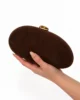 Bolso clutch marrón chocolate ovalado Bolso clutch marrón chocolate ovalado