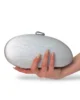 Bolso clutch plateado ovalado Bolso clutch plateado ovalado