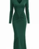 Conjunto vestido midi verde botella y capa de punto Conjunto vestido midi verde botella y capa de punto
