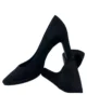 Zapato de salón negro de ante con plataforma Zapato de salón negro de ante con plataforma
