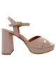 Sandalias con tacón ancho alto rosa palo Sandalias con tacón ancho alto rosa palo